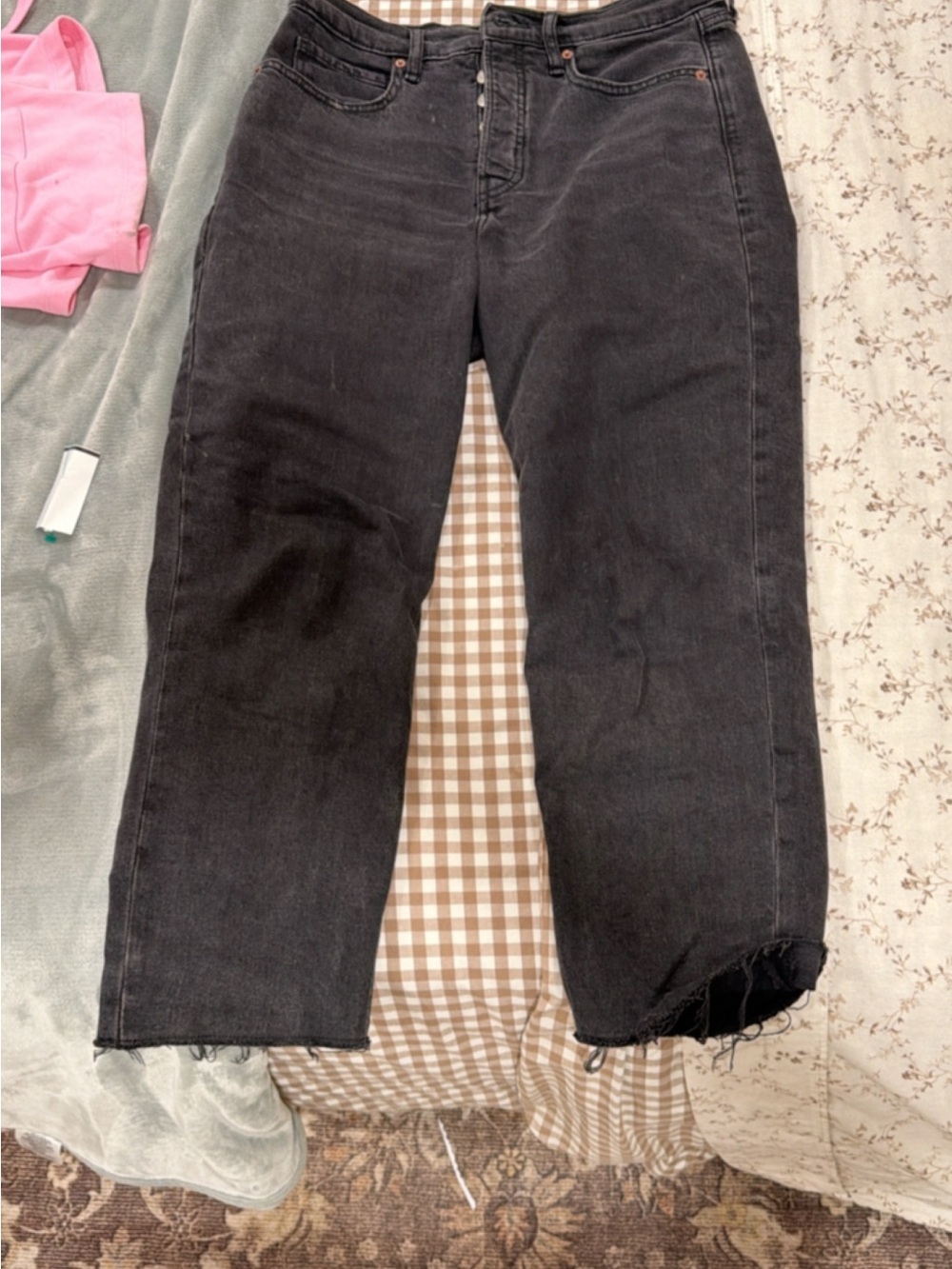 Old Navy Black Cropped Straight-Leg Jeans